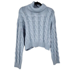 Free People Better Garment Chunky Cable Knit Pullover Turtleneck Sweater Size XS